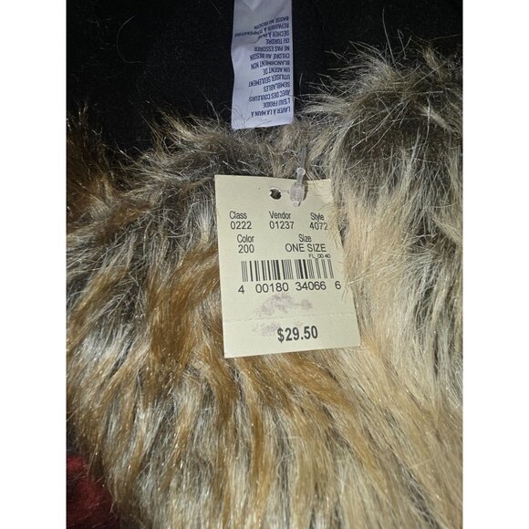 NWT American Eagle Outfitters Wool & Alpaca Faux Fur Trapper Hat With Tassels On - Picture 3 of 4